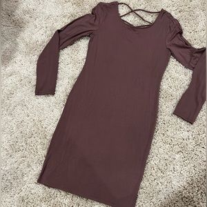 Forever 21 dress, grape-plum color perfect for fall.